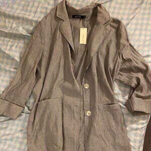 Pinstripe linen blazer